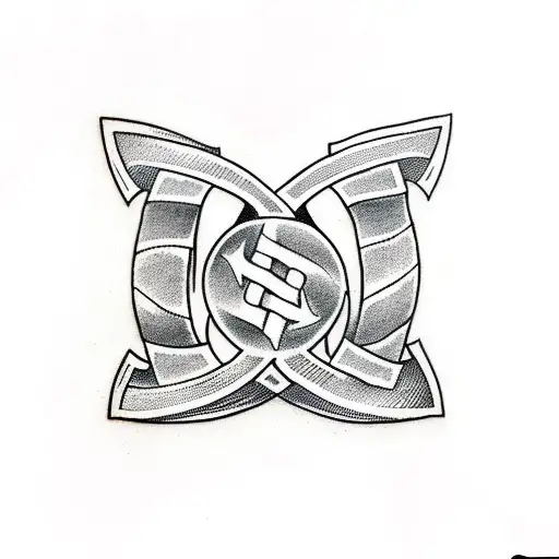 viking rune composition tattoo design idea