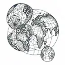 Travel, Countries, Globe, Lines, Minimalistic tattoo design idea