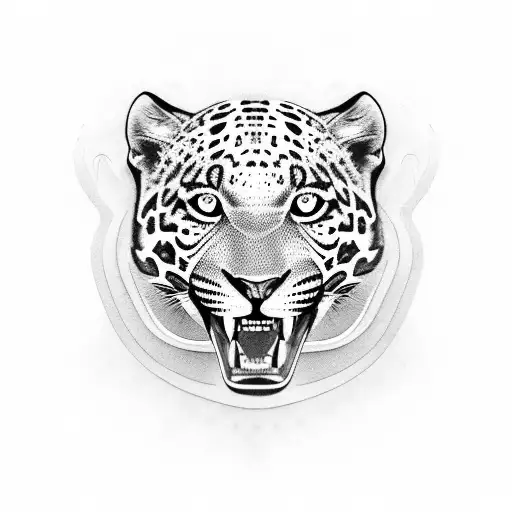 jaguar maya sonriente tattoo design idea