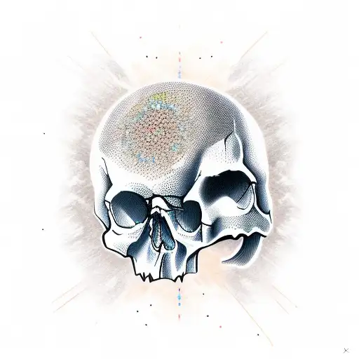 Skull with ankh tattoo design idea