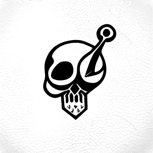 Skull with ankh tattoo design idea
