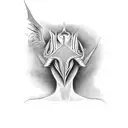 ankh with devil wigs tattoo design idea