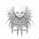 ankh with rotting wigs tattoo design idea