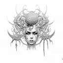 ankh with rotting wigs tattoo design idea