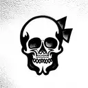 Skull with ankh tattoo design idea