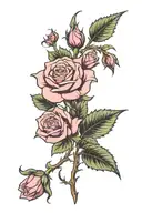 Witchy pink rose emo tattoo design idea