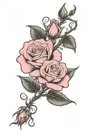 Witchy pink rose emo tattoo design idea