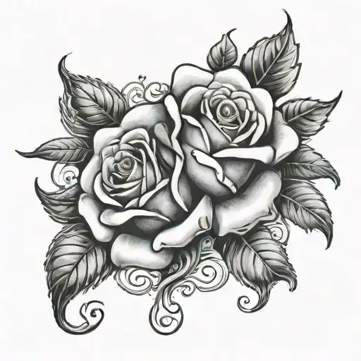VI-XXIV-MCMLXXIV with rose intertwined tattoo design idea