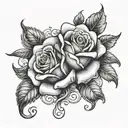 VI-XXIV-MCMLXXIV with rose intertwined tattoo design idea