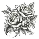 VI-XXIV-MCMLXXIV with rose intertwined tattoo design idea