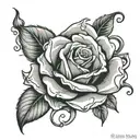 VI-XXIV-MCMLXXIV with rose intertwined tattoo design idea