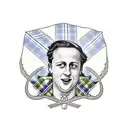 Box containing 'Cameron' surrounded by tartan, with sprigs of Heather and a scottish flag tattoo design idea