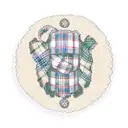 Box containing 'Cameron' surrounded by tartan, with sprigs of Heather and a scottish flag tattoo design idea