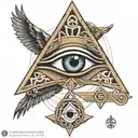 Horus Eye and Triquetra tattoo design idea
