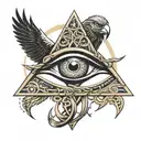 Horus Eye and Triquetra tattoo design idea