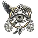 Horus Eye and Triquetra tattoo design idea