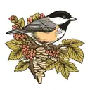 chickadee perched atop a stack tattoo design idea