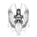 warrior angel  tattoo design idea