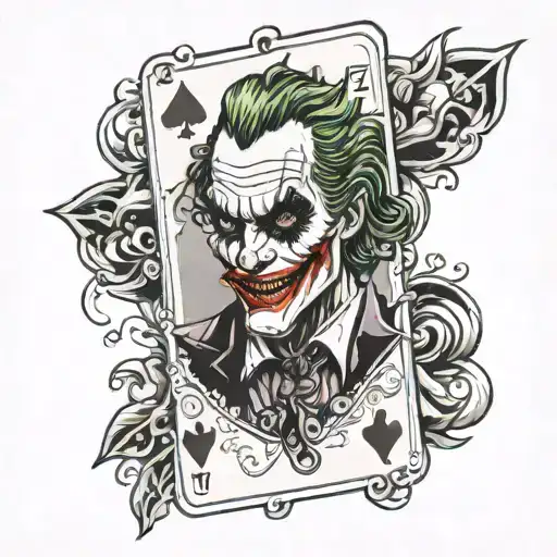 joker playing card tattoo tattoo design idea