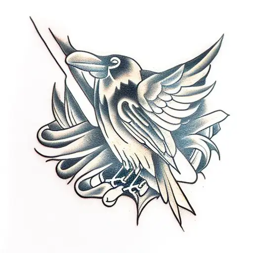 raven and crow Black Bird Barber Co. tattoo design idea