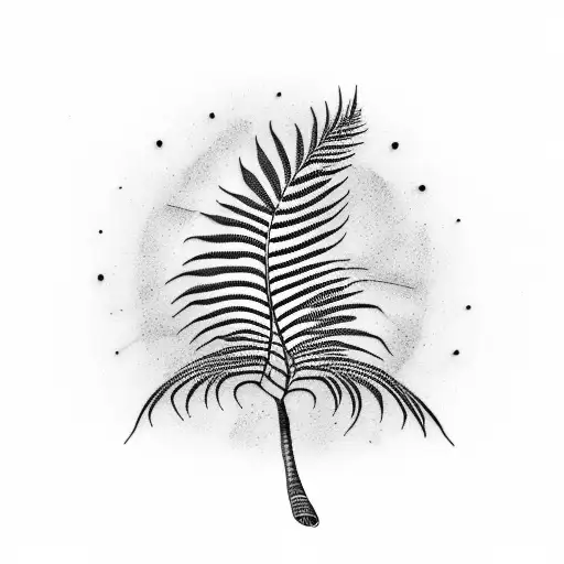 Palm Tree, Fern, Gun  tattoo design idea