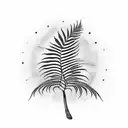 Palm Tree, Fern, Gun  tattoo design idea