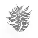 Palm Tree, Fern, Gun  tattoo design idea