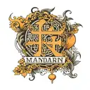 mandarin name written tattoo design idea