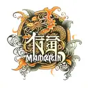 mandarin name written tattoo design idea