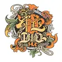 mandarin name written tattoo design idea