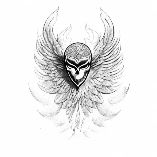 Phoenix with head of Ra  tattoo design idea