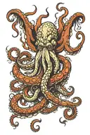 kraken sea monster tattoo design idea