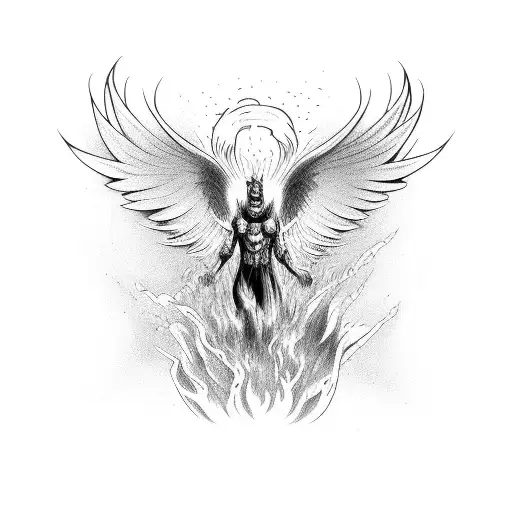 lucifer falling from heaven tattoo design idea