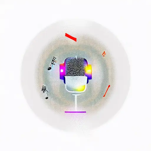 A microphone surrounded by musical notes and symbols, with the names Mia and Bautista incorporated in a creative way tattoo design idea