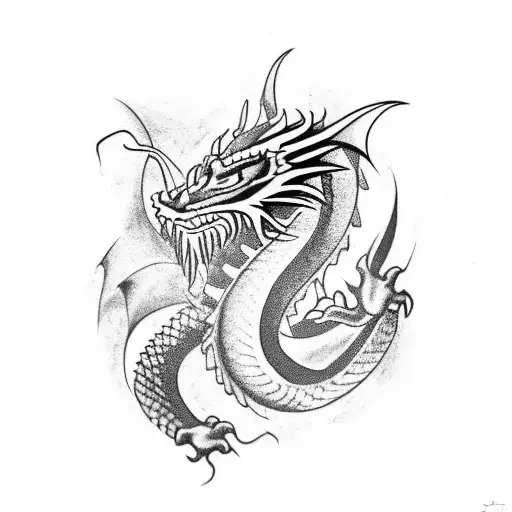 Dragon wrapping around arm, with filipino sun. tattoo design idea
