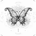 A woman blowing colorful smoke rings shaped like butterflies tattoo design idea