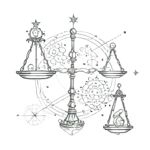 map of the constellations taurus and libra scales intertwined tattoo design idea