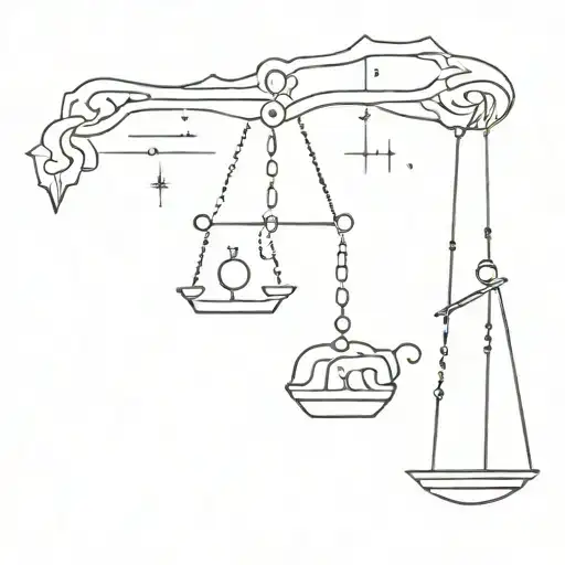 map of the constellations taurus and libra scales tattoo design idea