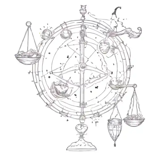 map of the constellations taurus and libra scales tattoo design idea