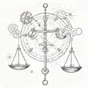 map of the constellations taurus and libra scales tattoo design idea