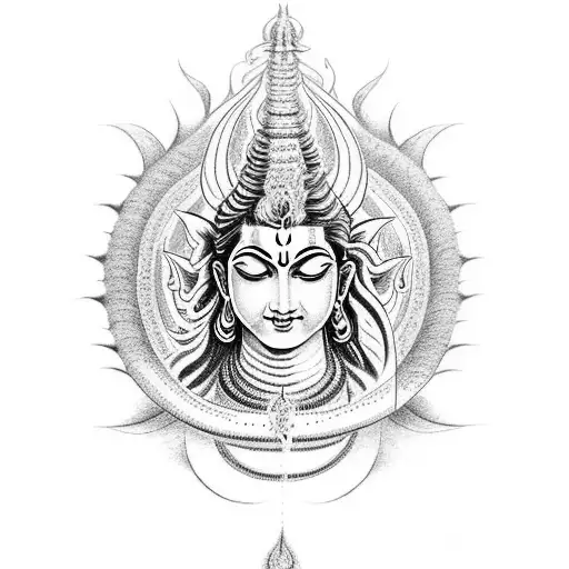 lord shiva and lord Vishnu tougher  tattoo design idea