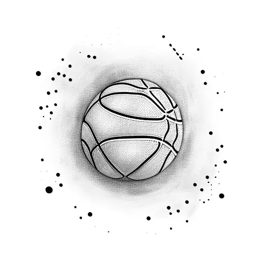 A basketball hoop made of vinyl records tattoo design idea