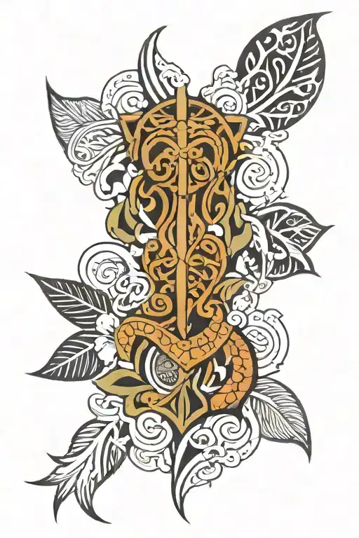 Polynesian patterns tattoo design idea