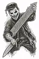 ghostface holding a knife tattoo design idea