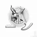 egyption arm band woth osiris and anubis tattoo design idea