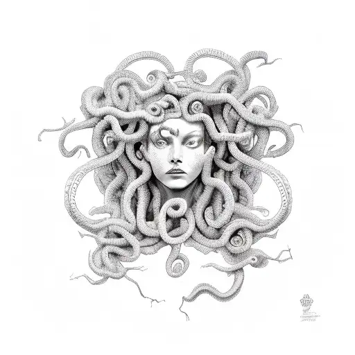 Medusa full body tattoo design idea