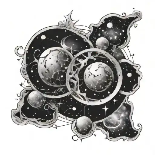 constellation Gemini space zodiac sign tattoo design idea