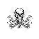 Skeleton Snake with a skull tattoo design idea