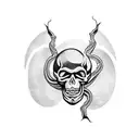 Skeleton Snake with a skull tattoo design idea