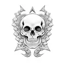 Skeleton Snake with a skull tattoo design idea